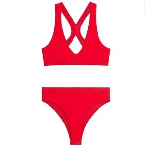 NWT Ami Paris Two Piece Red High Waist Bikini Set - XXS